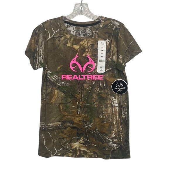 Realtree Xtra Camouflage Tshirt Womens Medium Green New Outdoor Hunting - Picture 1 of 9
